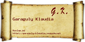 Garaguly Klaudia névjegykártya